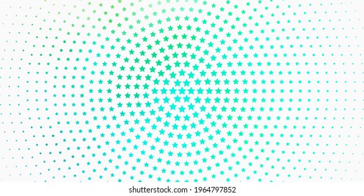 Light Green vector template with neon stars. Modern geometric abstract illustration with stars. Pattern for websites, landing pages.
