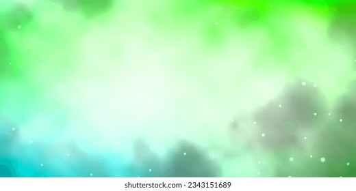 Light Green vector template with neon stars. Shining colorful illustration with small and big stars. Pattern for wrapping gifts.