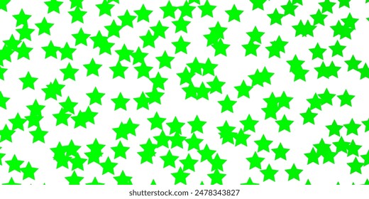Light Green vector template with neon stars. Colorful illustration with abstract gradient stars. Pattern for new year ad, booklets.
