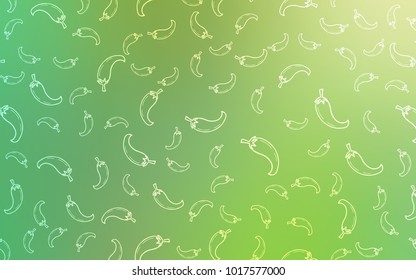 Light Green vector template with organic pepers. Pepers on blurred abstract background with colorful gradient. Design for ad, poster, banner of cafes or restaurants.