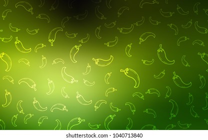 Light Green vector template with organic peppers. Decorative shining illustration with peppers on abstract template. Pattern for menu of cafes, bars, restaurants.