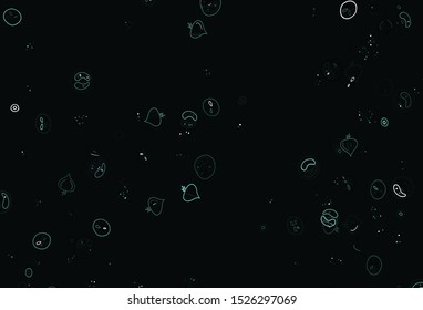Light Green vector template with organic meal. Illustration with set of fresh food in doodle style. Design for ad, poster, banner of cafes or restaurants.