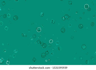 Light Green vector template with organic meal. Illustration with set of fresh food in doodle style. Template for meal cooking in kitchen.