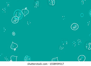 Light Green vector template with organic meal. Colorful decorative design of snacks in doodle style. Pattern for menu of cafes, bars, restaurants.