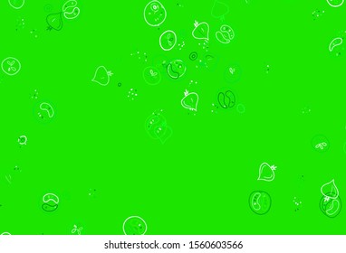 Light Green vector template with organic meal. Beautiful colorful illustration with food in doodle style. Doodle design for your business advert of cafes.