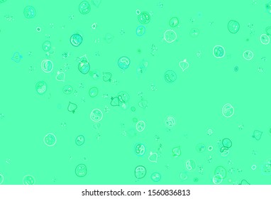Light Green vector template with organic meal. Illustration with set of fresh food in doodle style. Design for ad, poster, banner of cafes or restaurants.