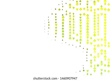 Light Green vector template with poker symbols. Blurred decorative design of hearts, spades, clubs, diamonds. Pattern for leaflets of poker games, events.
