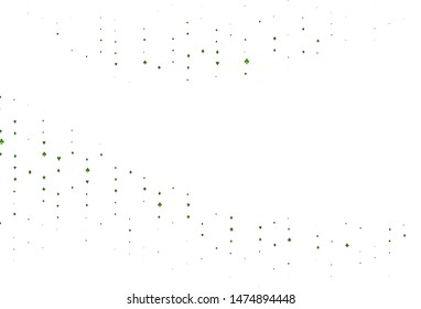 Light Green vector template with poker symbols. Shining illustration with hearts, spades, clubs, diamonds. Template for business cards of casinos.