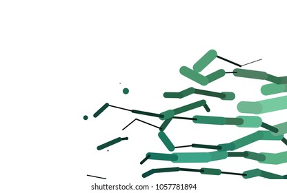 Light Green vector template with repeated sticks. Modern geometrical abstract illustration with staves. The template can be used as a background.