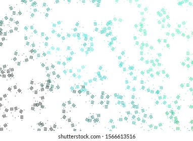 Light Green vector template with repeated sticks, dots. Shining colored illustration with sharp stripes. Best design for your ad, poster, banner.