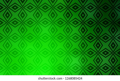 Light Green vector template with rhombus. Glitter abstract illustration with rectangular shapes. Smart design for your business advert.