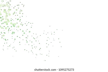 Light Green vector template with sky stars. Stars on blurred abstract background with gradient. The pattern can be used for wrapping gifts.