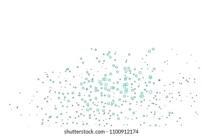 Light Green vector template with sky stars. Stars on blurred abstract background with gradient. Best design for your ad, poster, banner.