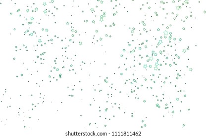 Light Green vector template with sky stars. Modern geometrical abstract illustration with stars. Smart design for your business advert.