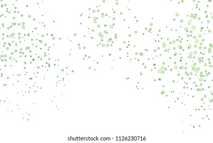 Light Green vector template with sky stars. Modern geometrical abstract illustration with stars. The template can be used as a background.