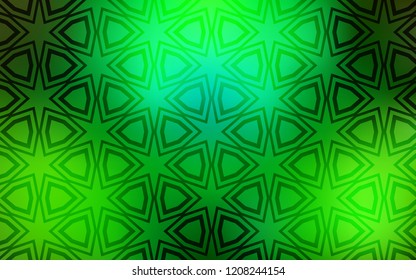 Light Green vector template with sky stars. Glitter abstract illustration with colored stars. Pattern for wrapping gifts.