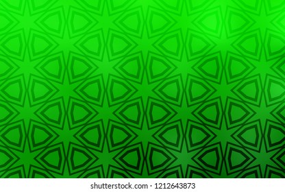 Light Green vector template with sky stars. Glitter abstract illustration with colored stars. Pattern for new year ad, booklets.