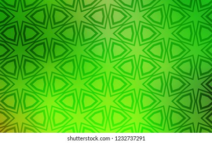 Light Green vector template with sky stars. Stars on blurred abstract background with gradient. Template for sell phone backgrounds.