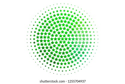 Light Green vector template with sky stars. Stars on blurred abstract background with gradient. The pattern can be used for wrapping gifts.