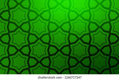 Light Green vector template with sky stars. Shining colored illustration with stars. Pattern for new year ad, booklets.