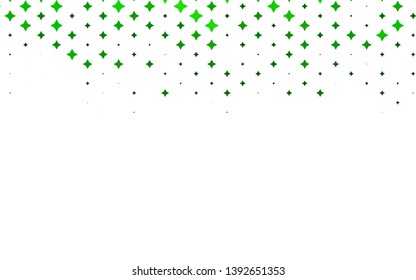 Light Green vector template with sky stars. Stars on blurred abstract background with gradient. Best design for your ad, poster, banner.
