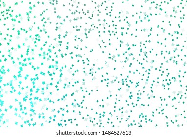 Light Green vector template with sky stars. Blurred decorative design in simple style with stars. Pattern for astrology websites.