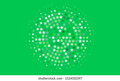 Light Green vector template with sky stars. Modern geometrical abstract illustration with stars. The pattern can be used for wrapping gifts.