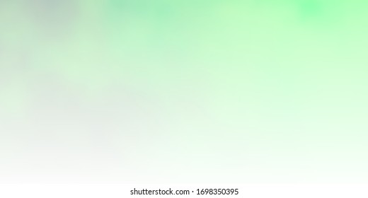 Plantilla vectorial verde claro con cielo, nubes. Ilustración abstracta con nubes de gradiente coloridas. Patrón para sus comerciales.