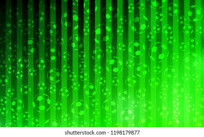 Light Green vector template with soccer symbols. Colored illustration with balls on a gradiental backdrop. Template for ads of soccer cup.