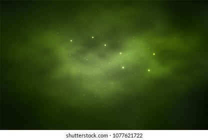 Light Green vector template with space stars. Shining illustration with sky stars on abstract template. Pattern for astronomy websites.