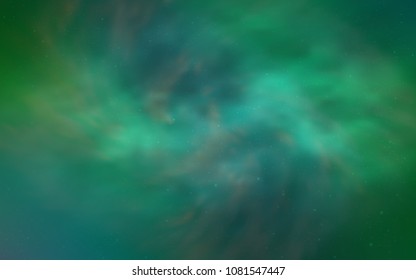 Light Green vector template with space stars. Shining illustration with sky stars on abstract template. Template for cosmic backgrounds.