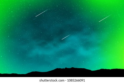 Light Green vector template with space stars. Space stars on blurred abstract background with gradient. Smart design for your business advert.