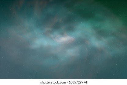 Light Green vector template with space stars. Space stars on blurred abstract background with gradient. Template for cosmic backgrounds.