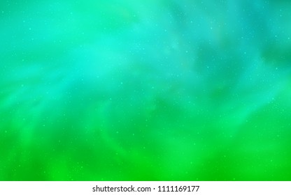 Light Green vector template with space stars. Glitter abstract illustration with colorful cosmic stars. Smart design for your business advert.