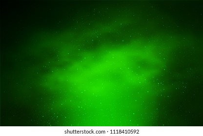 Light Green vector template with space stars. Space stars on blurred abstract background with gradient. Template for cosmic backgrounds.