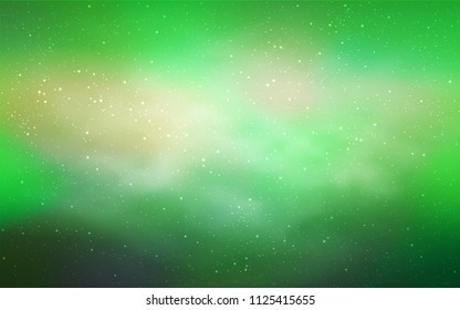 Light Green vector template with space stars. Space stars on blurred abstract background with gradient. Pattern for astrology websites.
