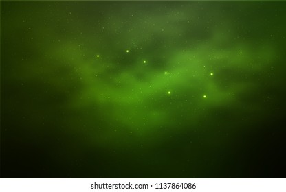 Light Green vector template with space stars. Glitter abstract illustration with colorful cosmic stars. Template for cosmic backgrounds.