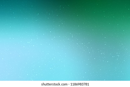 Light Green vector template with space stars. Space stars on blurred abstract background with gradient. Smart design for your business advert.