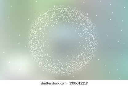 Light Green vector template with space stars. Blurred decorative design in simple style with galaxy stars. Pattern for astronomy websites.