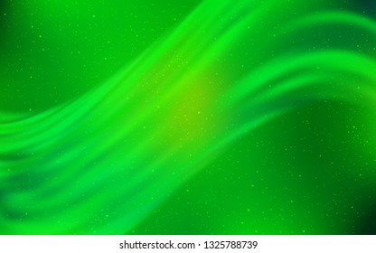 Light Green vector template with space stars. Space stars on blurred abstract background with gradient. Pattern for futuristic ad, booklets.