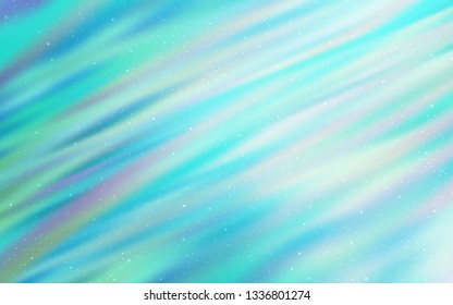Light Green vector template with space stars. Space stars on blurred abstract background with gradient. Best design for your ad, poster, banner.