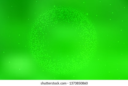 Light Green vector template with space stars. Glitter abstract illustration with colorful cosmic stars. Template for cosmic backgrounds.