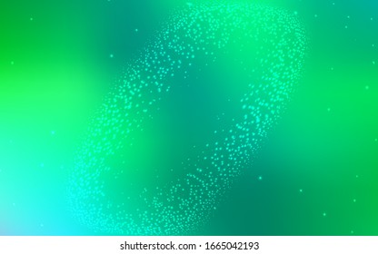Light Green vector template with space stars. Blurred decorative design in simple style with galaxy stars. Best design for your ad, poster, banner.