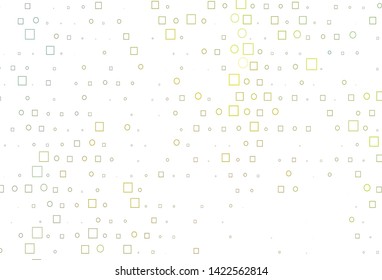 Light Green vector template with spots, rectangles. Abstract illustration with colorful circles, rectangles. Pattern of water, rain drops.
