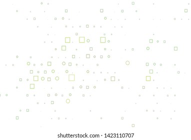 Light Green vector template with spots, rectangles. Illustration with set of shining colorful abstract circles, cubes. Pattern of water, rain drops.