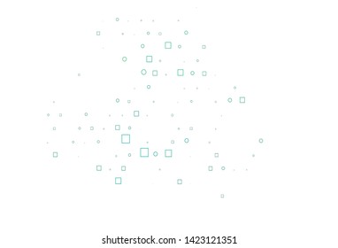 Light Green vector template with spots, rectangles. Colorful gradient with circles, rectangles on abstract backdrop. Pattern of water, rain drops.