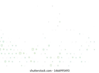 Light Green vector template with spots, rectangles. Glitter abstract illustration with cubes, circles. Pattern of water, rain drops.