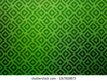 Light Green vector template with sticks, squares. Colorful decorative design in simple style with lines, rhombuses. Pattern for business booklets, leaflets.