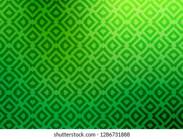 Light Green vector template with sticks, squares. Glitter abstract illustration with colorful lines, rhombuses. Best design for your ad, poster, banner.