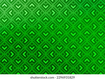 Plantilla vectorial verde claro con palos, cuadrados. Líneas coloridas, cuadrados sobre fondo abstracto con gradiente. Patrón de folletos y folletos comerciales.